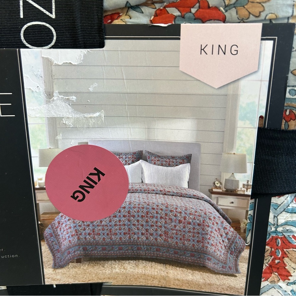 NEW Rachel Zoe Pasley Hand Stitched King Quilt 106"x92" - Picture 8 of 8